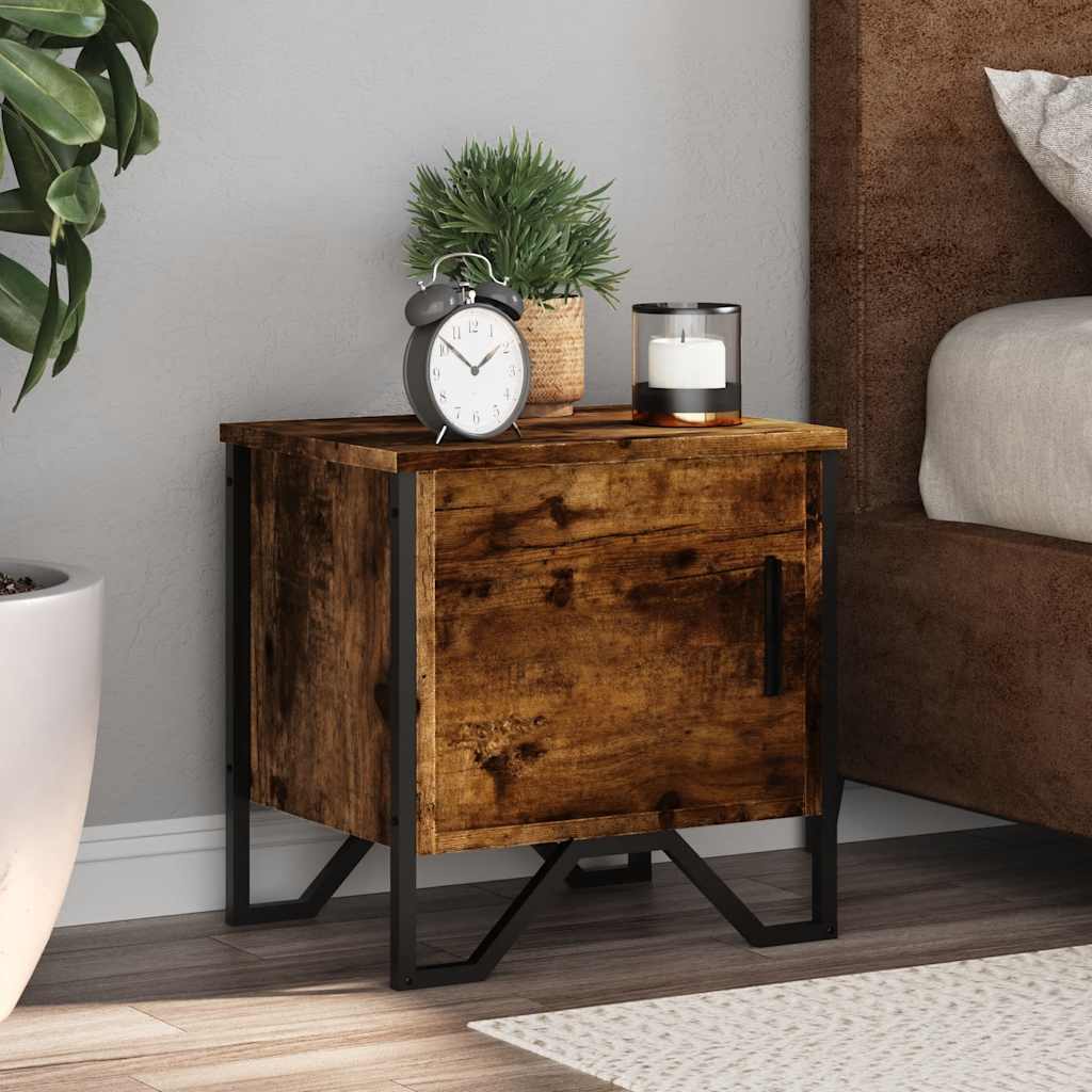 vidaXL Tables de chevet 2 pcs Chêne fumé 40x30x40 cm Bois d'ingénierie