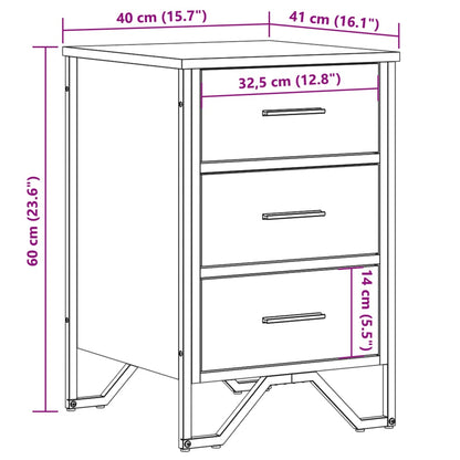 vidaXL Nachttisch Braun Eichen-Optik 40x41x60 cm Holzwerkstoff