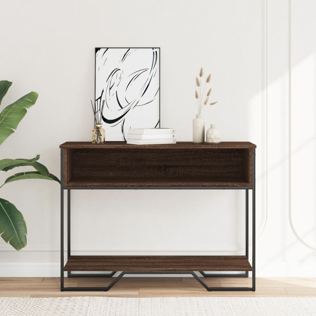 vidaXL Console imitation chêne marron 100x35x74,5 cm en bois d'ingénierie