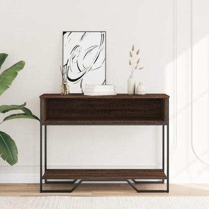 vidaXL Console imitation chêne marron 100x35x74,5 cm en bois d'ingénierie