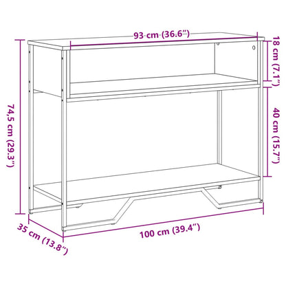 vidaXL Console imitation chêne marron 100x35x74,5 cm en bois d'ingénierie