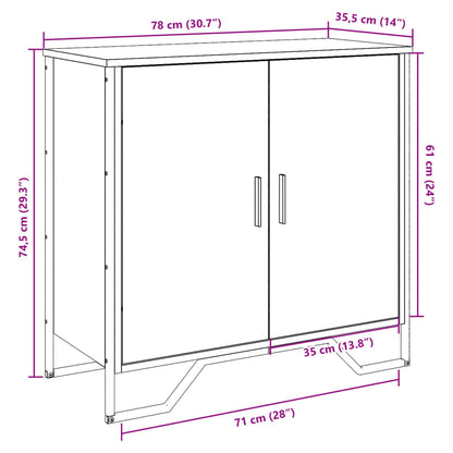 vidaXL Buffet Chêne Sonoma 78x35,5x74,5 cm Bois d'ingénierie