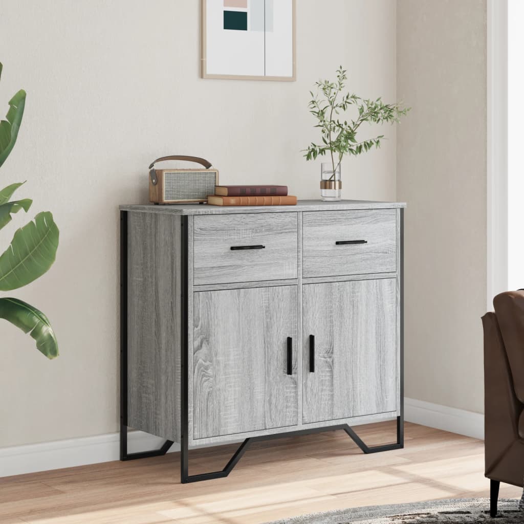 vidaXL Buffet gris Sonoma 79,5x35,5x74,5 cm Bois d'ingénierie