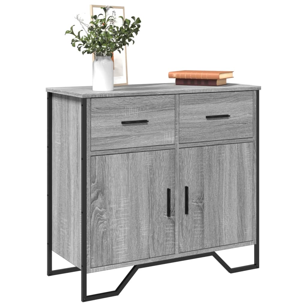 vidaXL Buffet gris Sonoma 79,5x35,5x74,5 cm Bois d'ingénierie