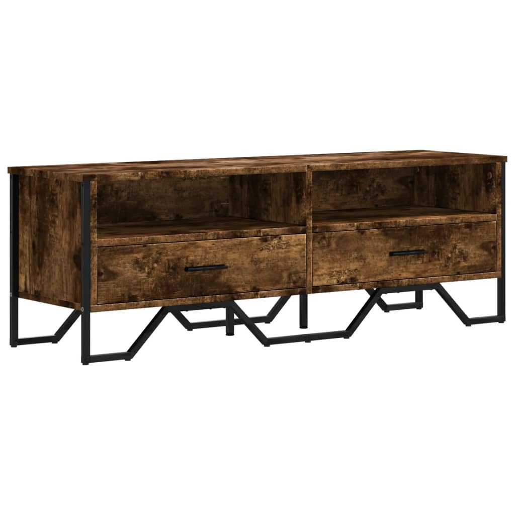 vidaXL Meuble TV chêne fumé 122x34x41 cm bois d'ingénierie