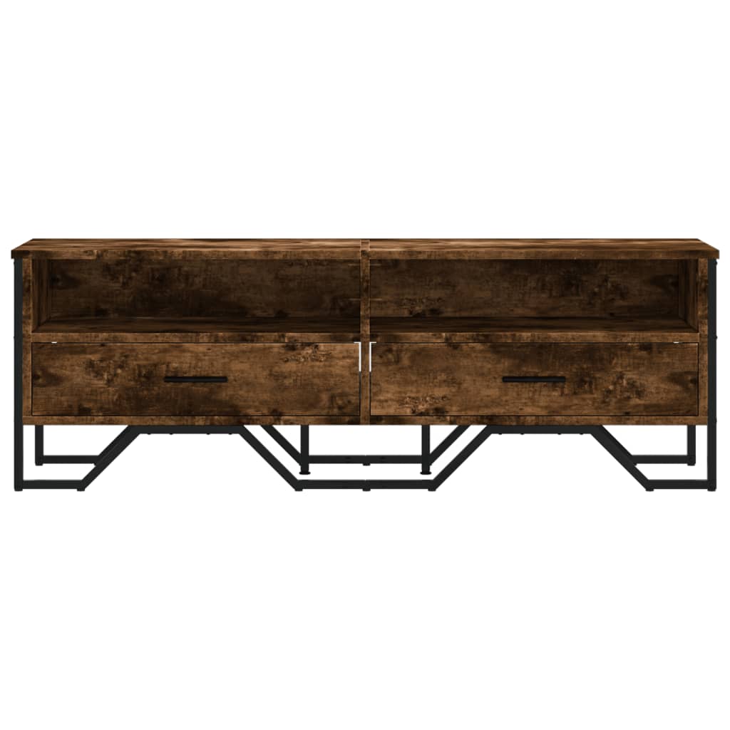 vidaXL Meuble TV chêne fumé 122x34x41 cm bois d'ingénierie