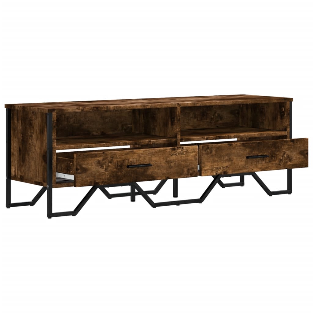 vidaXL Meuble TV chêne fumé 122x34x41 cm bois d'ingénierie