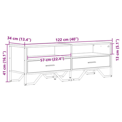 vidaXL Meuble TV chêne fumé 122x34x41 cm bois d'ingénierie