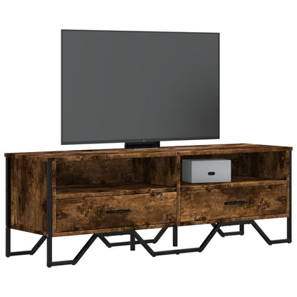 vidaXL Meuble TV chêne fumé 122x34x41 cm bois d'ingénierie