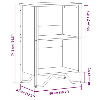 vidaXL Bücherregal Räuchereiche 50x31x74,5 cm Holzwerkstoff
