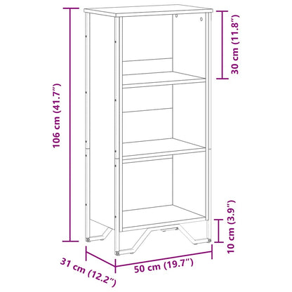 vidaXL Bücherregal Räuchereiche 50x31x106 cm Holzwerkstoff