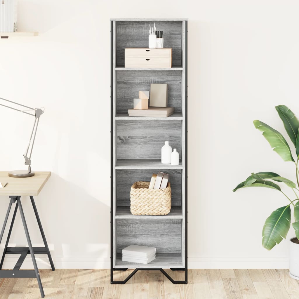 vidaXL Bücherregal Grau Sonoma 50x31x169 cm Holzwerkstoff