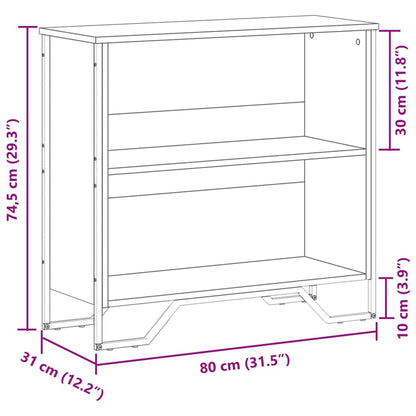 vidaXL Bücherregal Schwarz 80x31x74,5 cm Holzwerkstoff