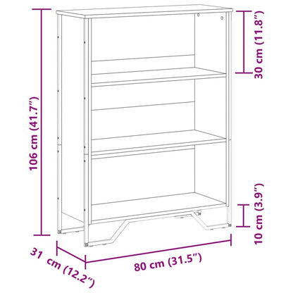 vidaXL Bücherregal Schwarz 80x31x106 cm Holzwerkstoff