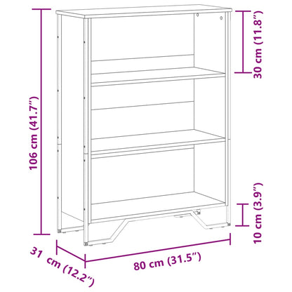 vidaXL Bücherregal Grau Sonoma 80x31x106 cm Holzwerkstoff
