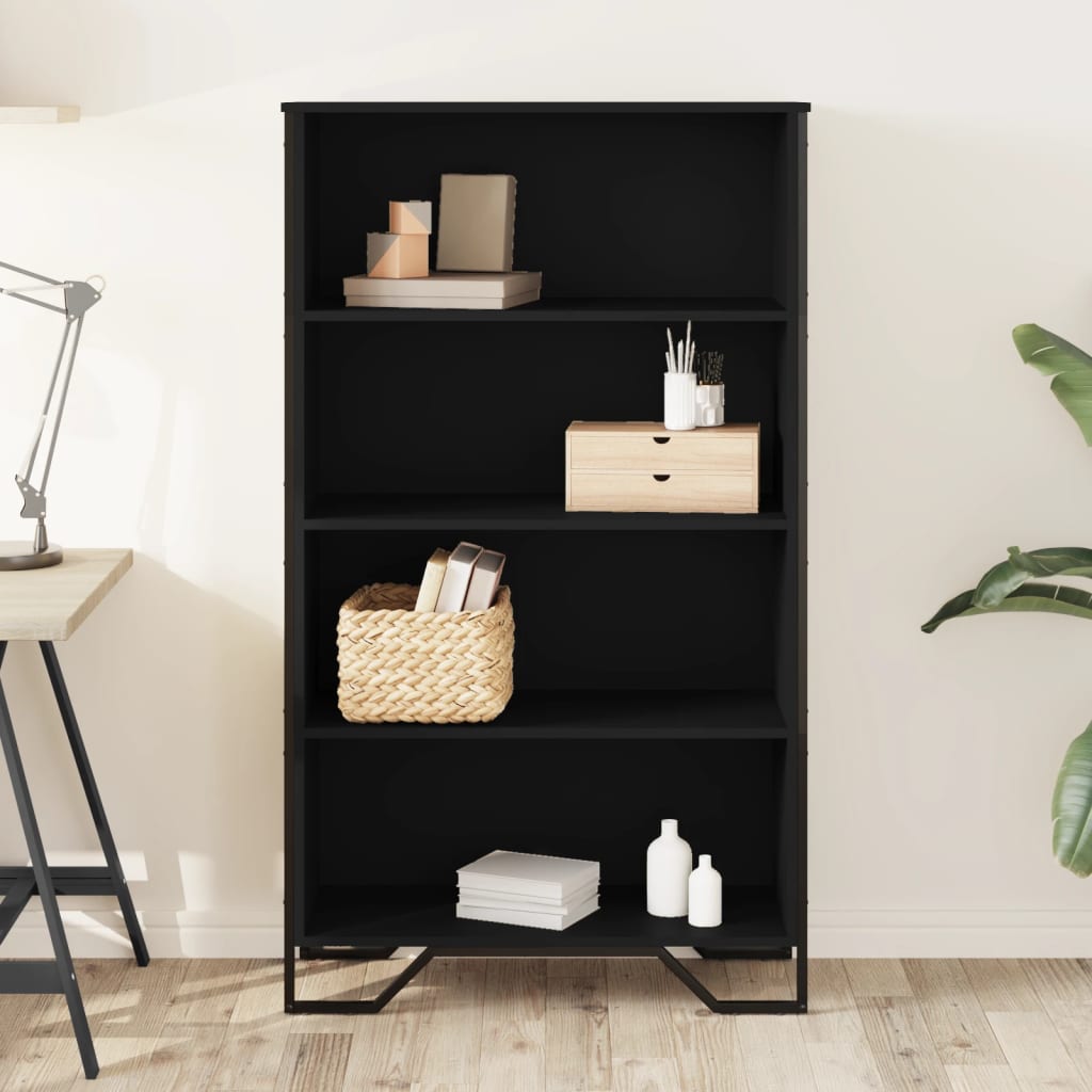 vidaXL Bücherregal Schwarz 80x31x137,5 cm Holzwerkstoff
