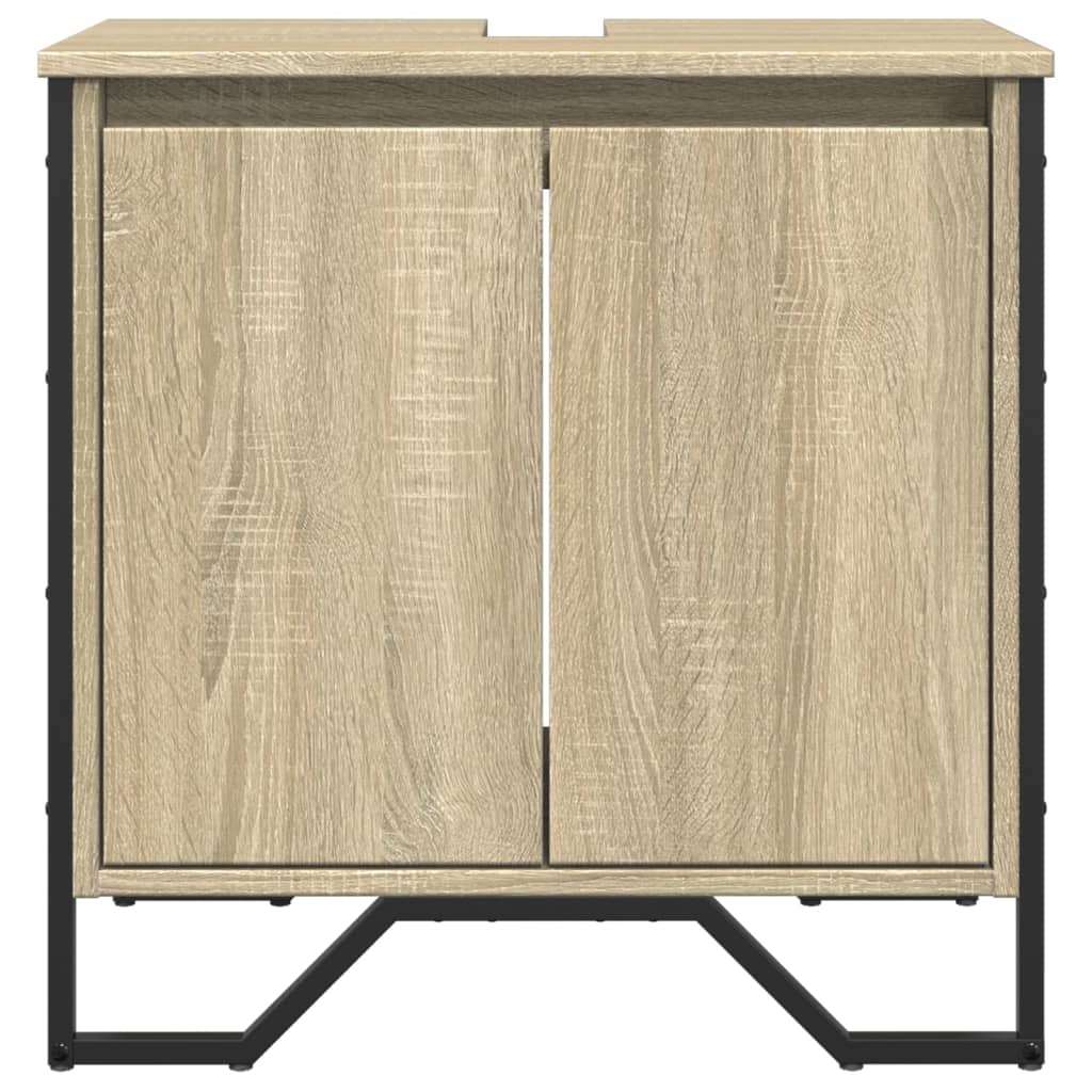 vidaXL Waschbeckenunterschrank Sonoma-Eiche 60x35x60 cm Holzwerkstoff