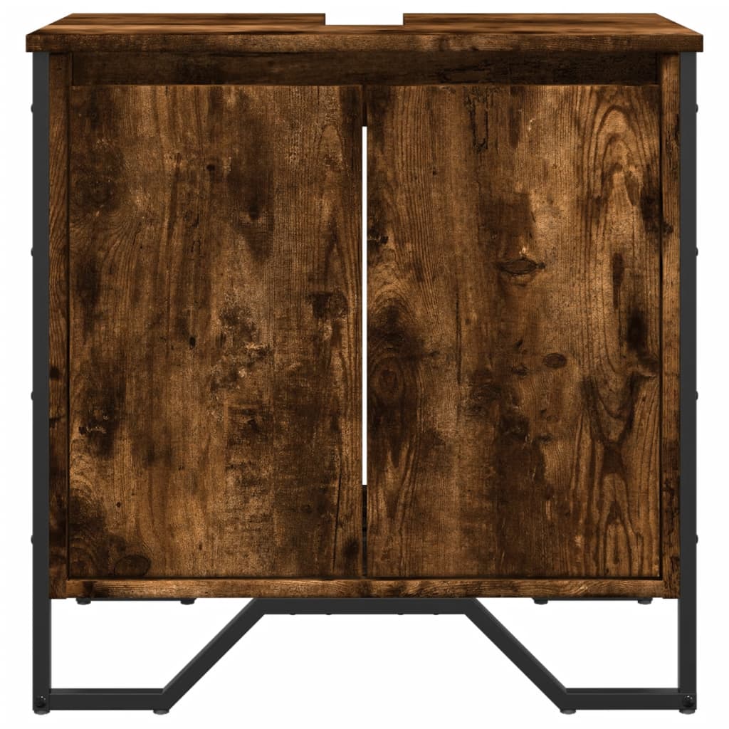 vidaXL Waschbeckenunterschrank Räuchereiche 60x35x60 cm Holzwerkstoff