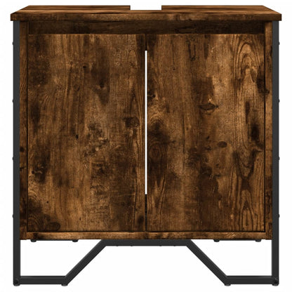 vidaXL Waschbeckenunterschrank Räuchereiche 60x35x60 cm Holzwerkstoff