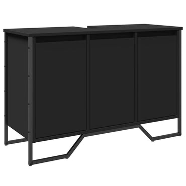 vidaXL Waschbeckenunterschrank Schwarz 91x35x60 cm Holzwerkstoff