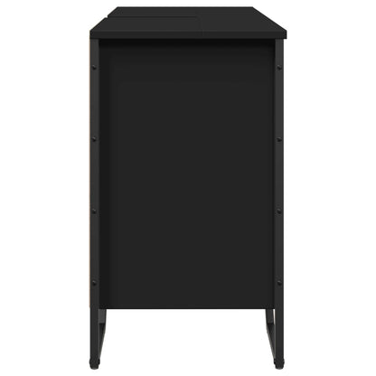 vidaXL Meuble sous lavabo noir 91x35x60 cm bois d'ingénierie