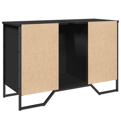 vidaXL Meuble sous lavabo noir 91x35x60 cm bois d'ingénierie