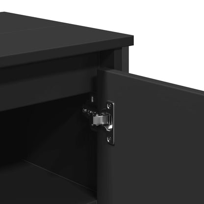 vidaXL Meuble sous lavabo noir 91x35x60 cm bois d'ingénierie