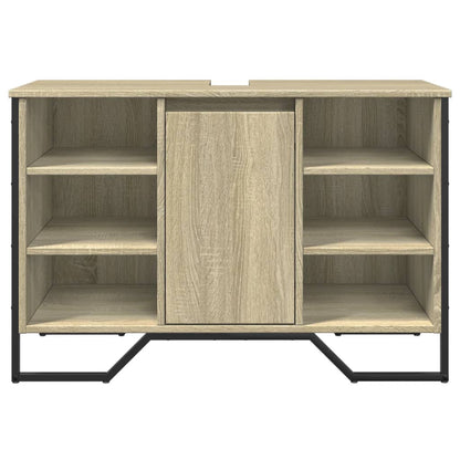 vidaXL Waschbeckenunterschrank Sonoma-Eiche 91x35x60 cm Holzwerkstoff
