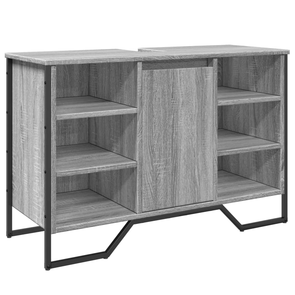 vidaXL Meuble sous-lavabo gris chêne sonoma 91x35x60 cm Bois d'ingénierie