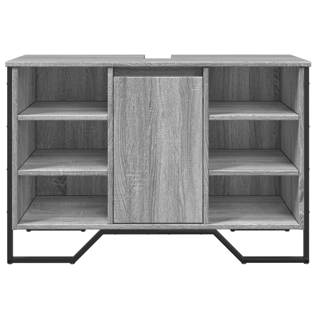 vidaXL Meuble sous-lavabo gris chêne sonoma 91x35x60 cm Bois d'ingénierie