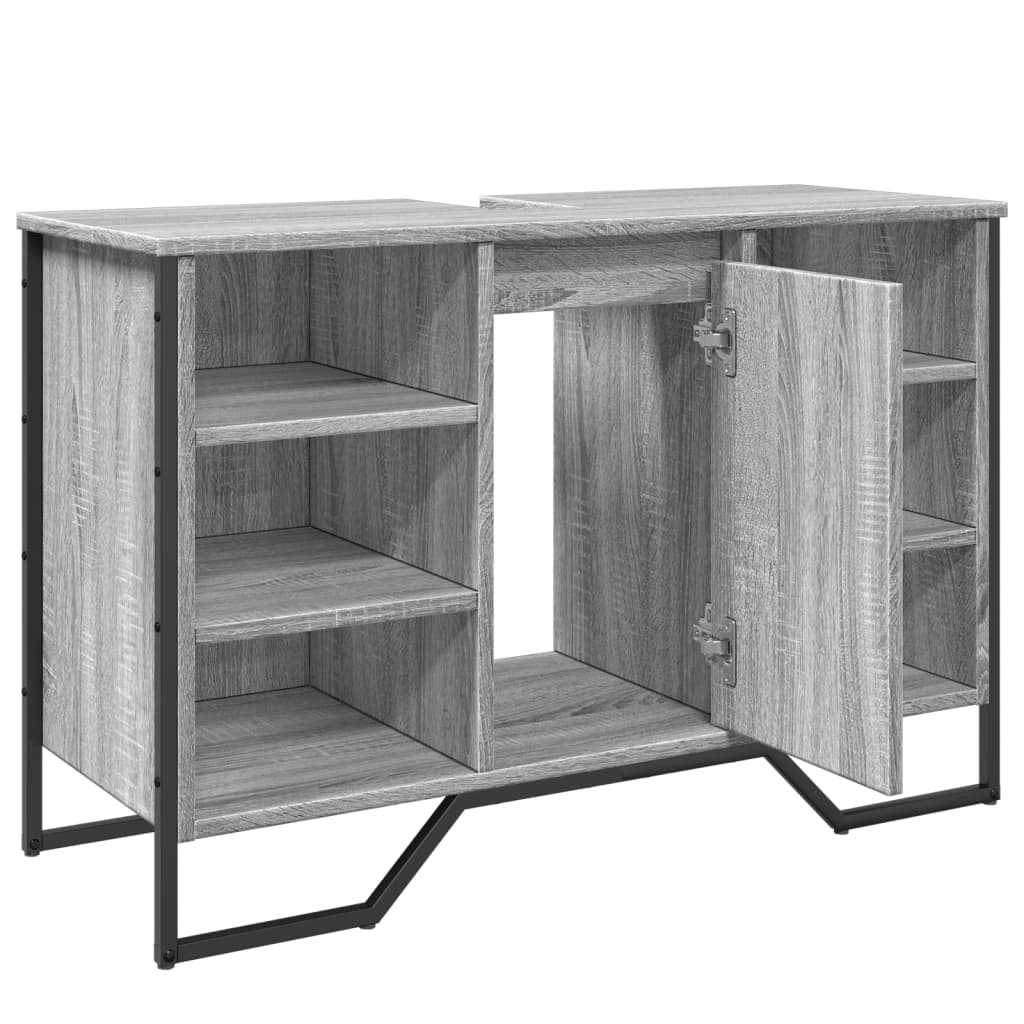 vidaXL Meuble sous-lavabo gris chêne sonoma 91x35x60 cm Bois d'ingénierie