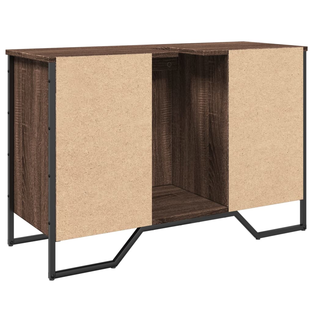 vidaXL Waschbeckenunterschrank Braun Eichen-Optik 91x35x60 cm