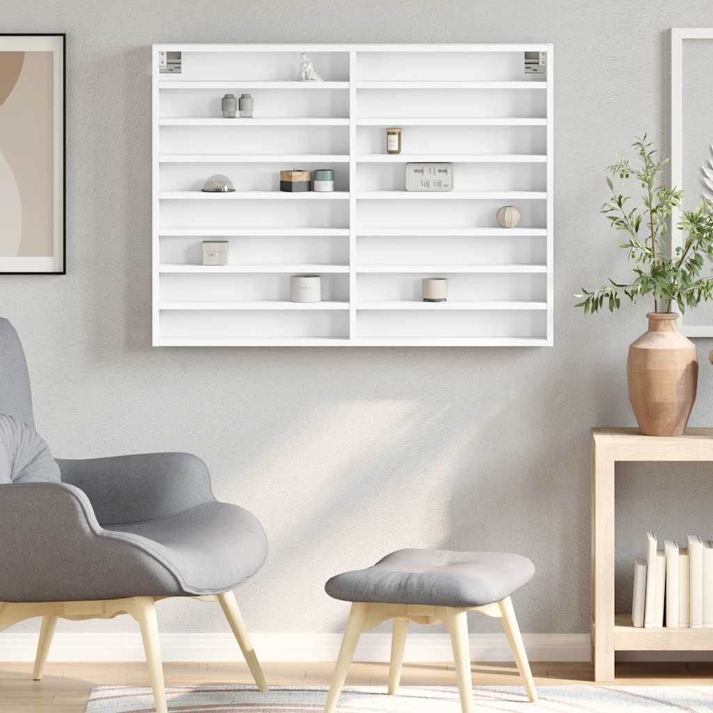 vidaXL Vitrine Blanc 100x8,5x75 cm Bois d'ingénierie