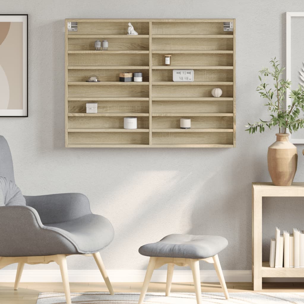 vidaXL Armoire vitrine chêne Sonoma 100x8,5x75 cm Aggloméré