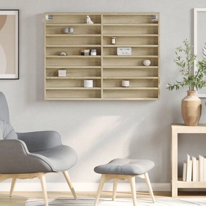 vidaXL Armoire vitrine chêne Sonoma 100x8,5x75 cm Aggloméré