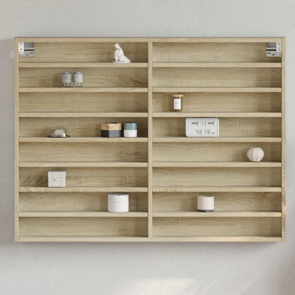 vidaXL Armoire vitrine chêne Sonoma 100x8,5x75 cm Aggloméré