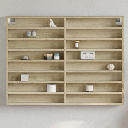 vidaXL Armoire vitrine chêne Sonoma 100x8,5x75 cm Aggloméré