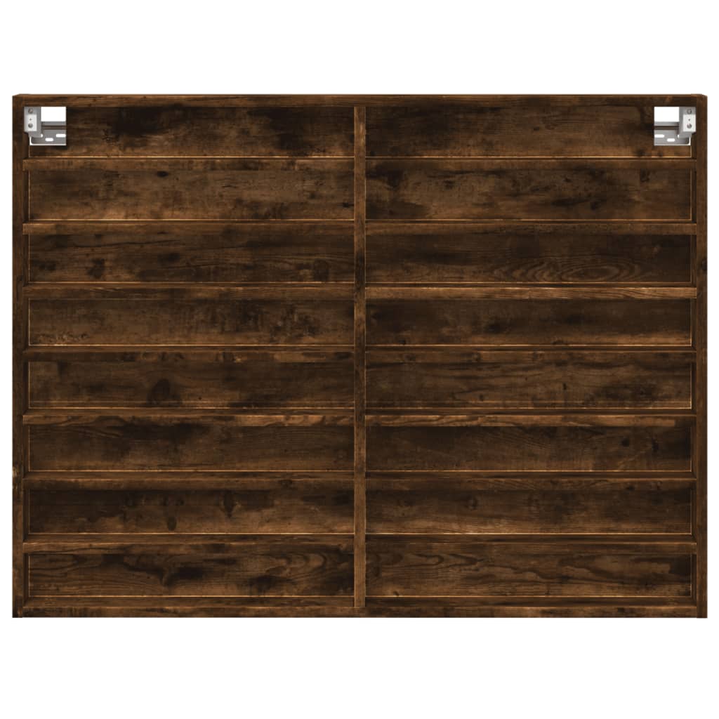 vidaXL Vitrinenschrank Räuchereiche 100x8,5x75 cm Holzwerkstoff