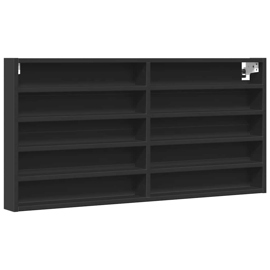 vidaXL Meuble vitrine noir 100x8,5x50 cm en bois d'ingénierie