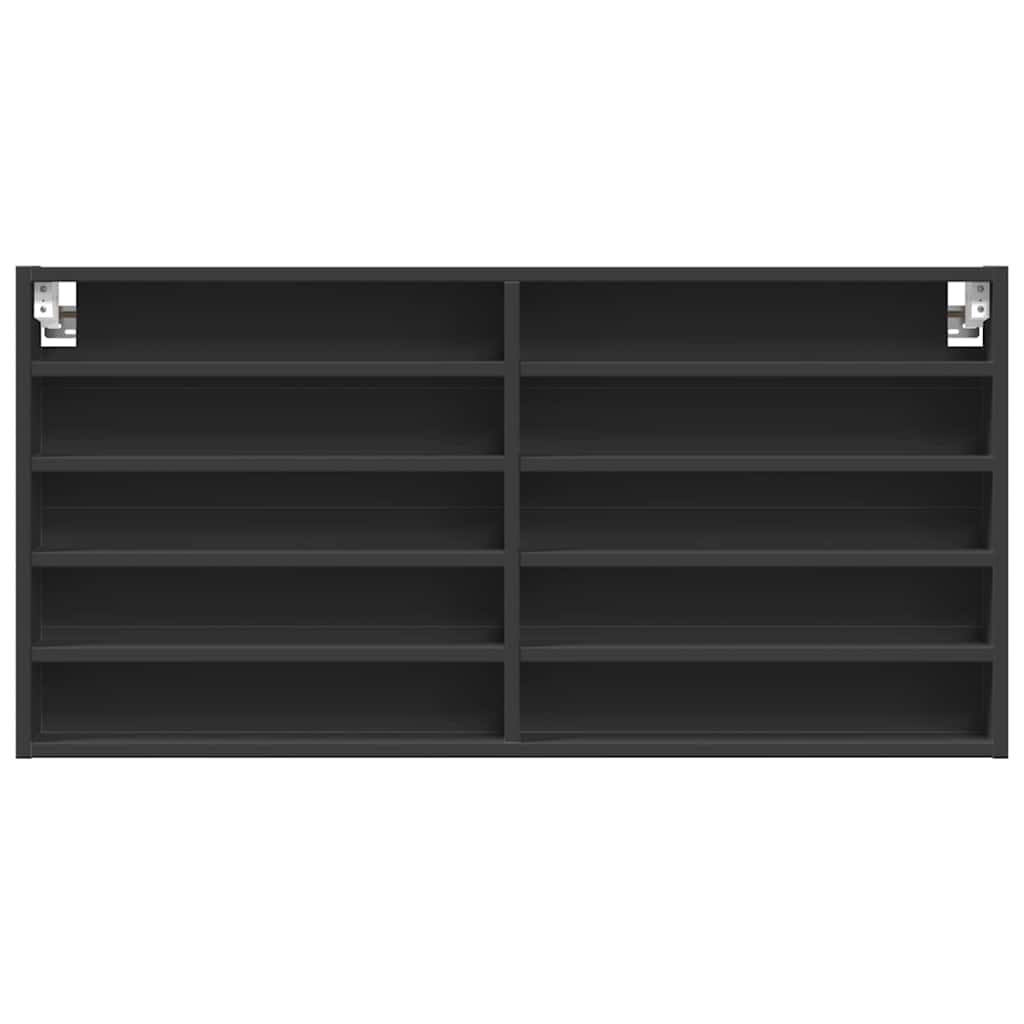 vidaXL Meuble vitrine noir 100x8,5x50 cm en bois d'ingénierie