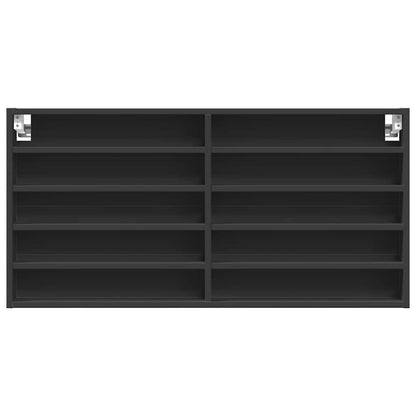 vidaXL Meuble vitrine noir 100x8,5x50 cm en bois d'ingénierie