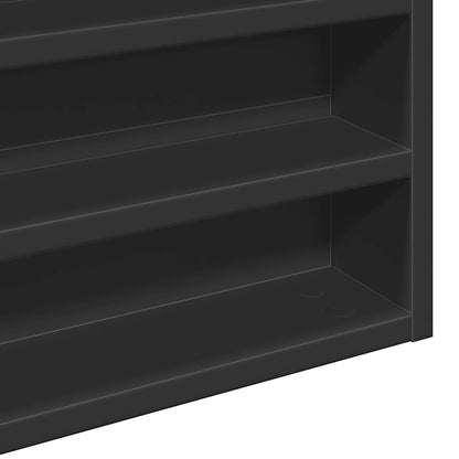 vidaXL Meuble vitrine noir 100x8,5x50 cm en bois d'ingénierie