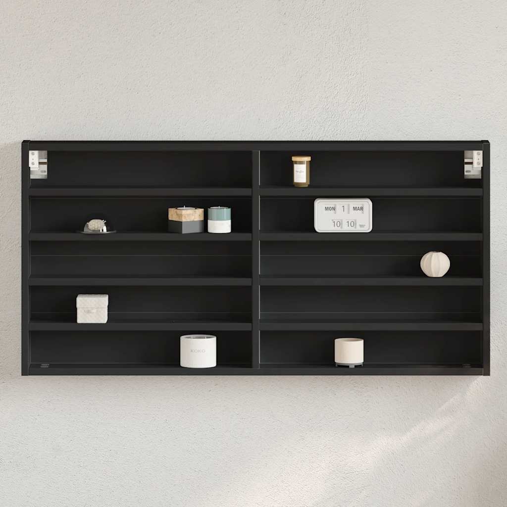 vidaXL Meuble vitrine noir 100x8,5x50 cm en bois d'ingénierie