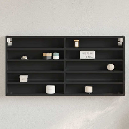 vidaXL Meuble vitrine noir 100x8,5x50 cm en bois d'ingénierie