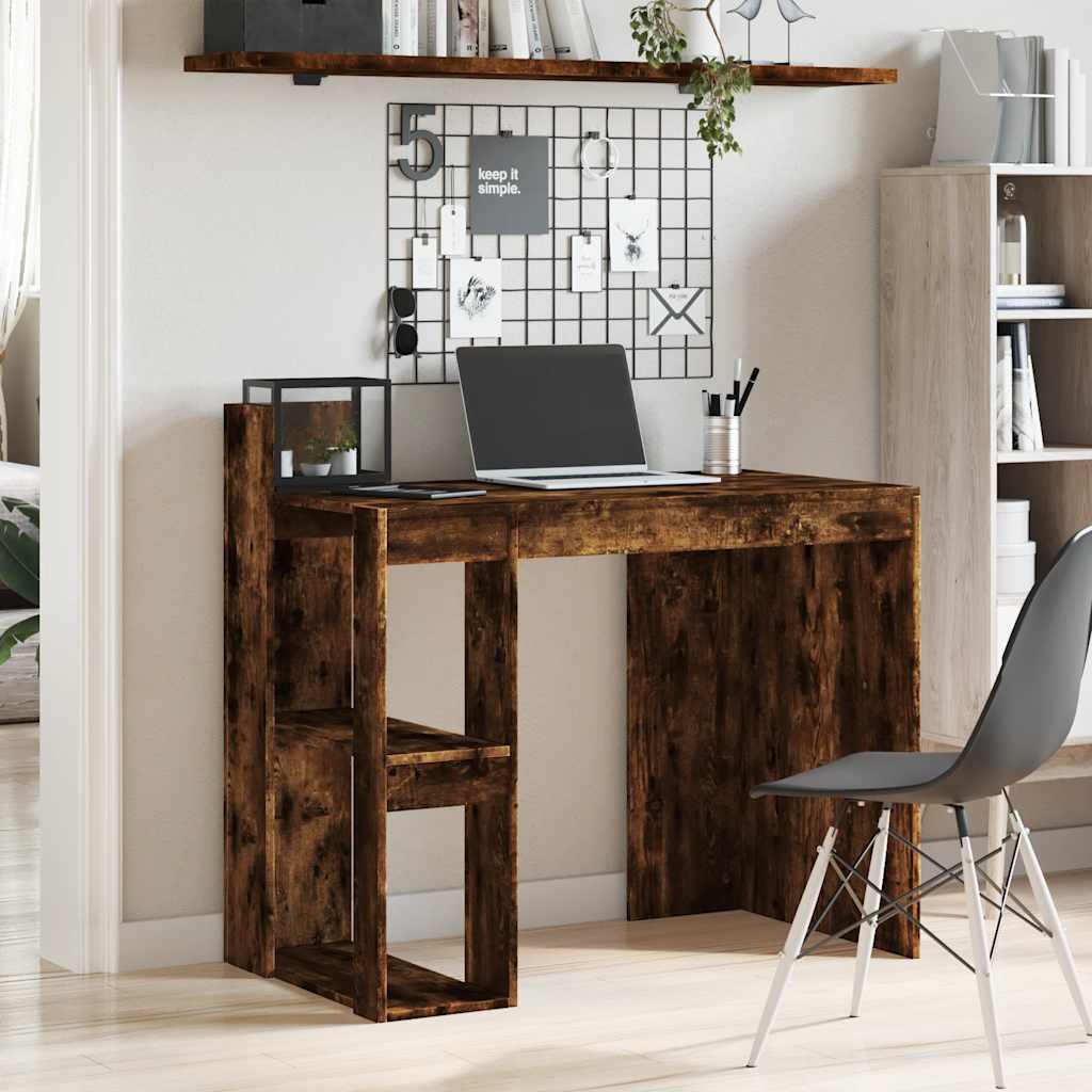 vidaXL Bureau chêne fumé 103,5x56,5x94 cm bois d'ingénierie