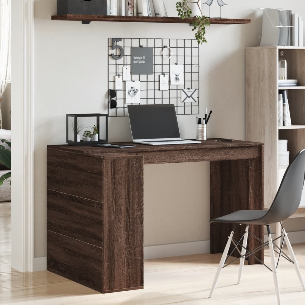 vidaXL Schreibtisch Braun Eichen-Optik 123,5x73,5x75 cm Holzwerkstoff