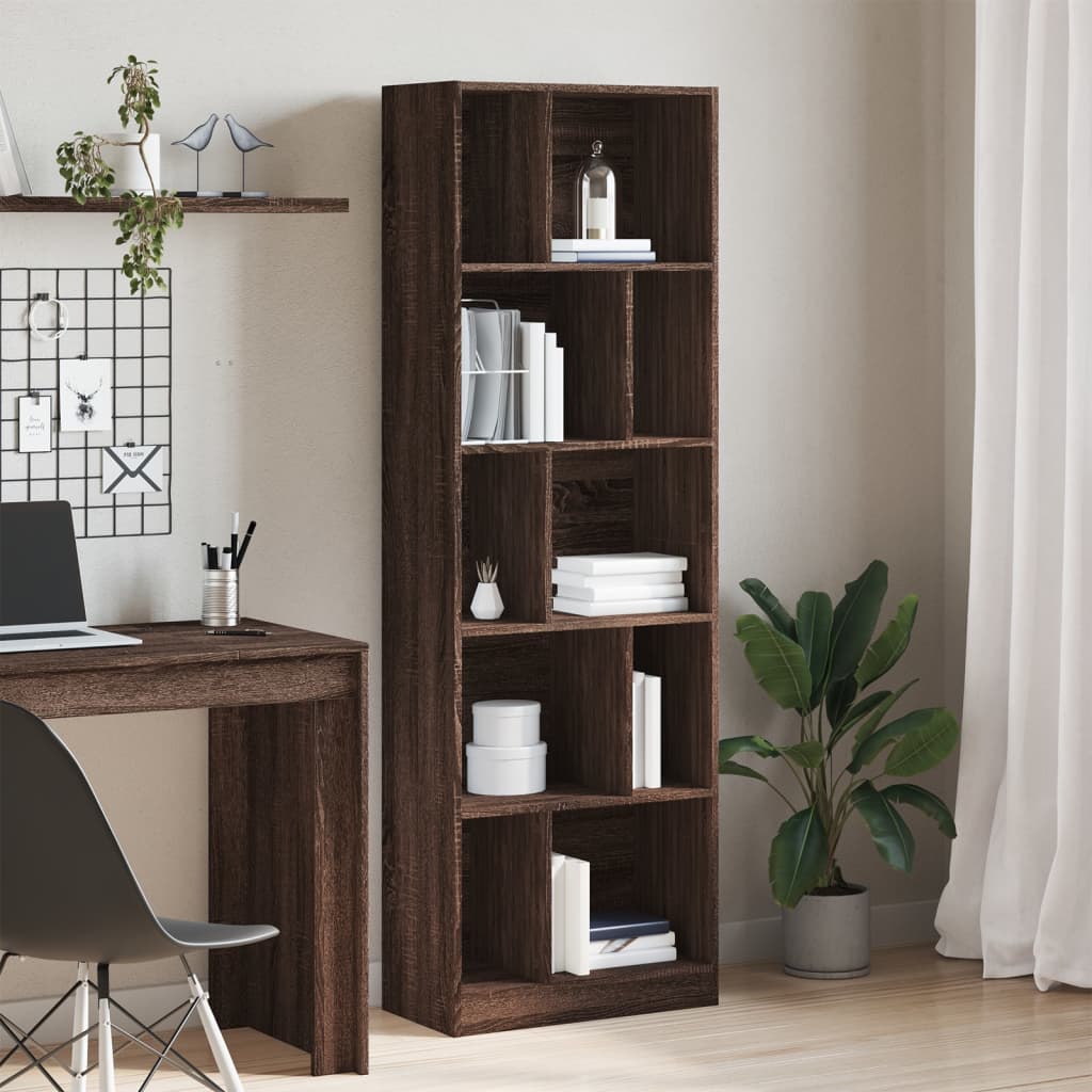 vidaXL Bücherregal Braun Eichen-Optik 57x28,5x174 cm Holzwerkstoff