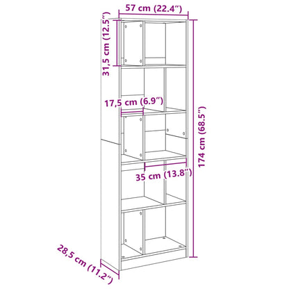 vidaXL Bücherregal Braun Eichen-Optik 57x28,5x174 cm Holzwerkstoff