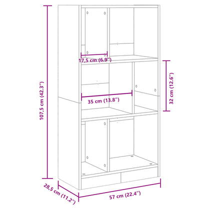 vidaXL Bibliothèque Blanche 57x28,5x107,5 cm Bois d'ingénierie