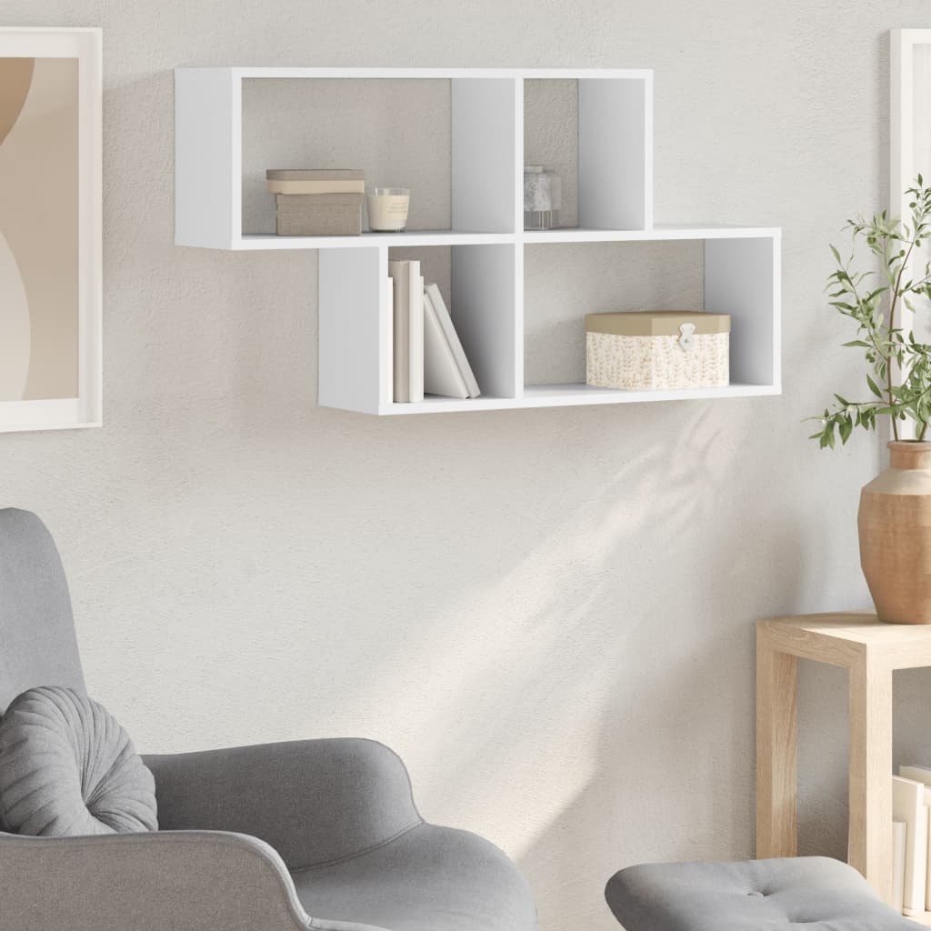 vidaXL Étagère murale Blanc 100x20x53 cm Bois d'ingénierie